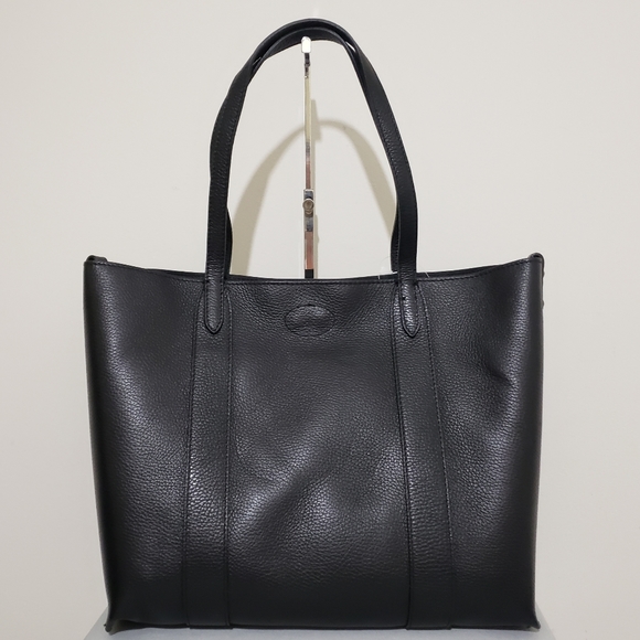 NWT! MAISON HERITAGE ELIS BLACK LEATHER TOTE BAG - Picture 2 of 13